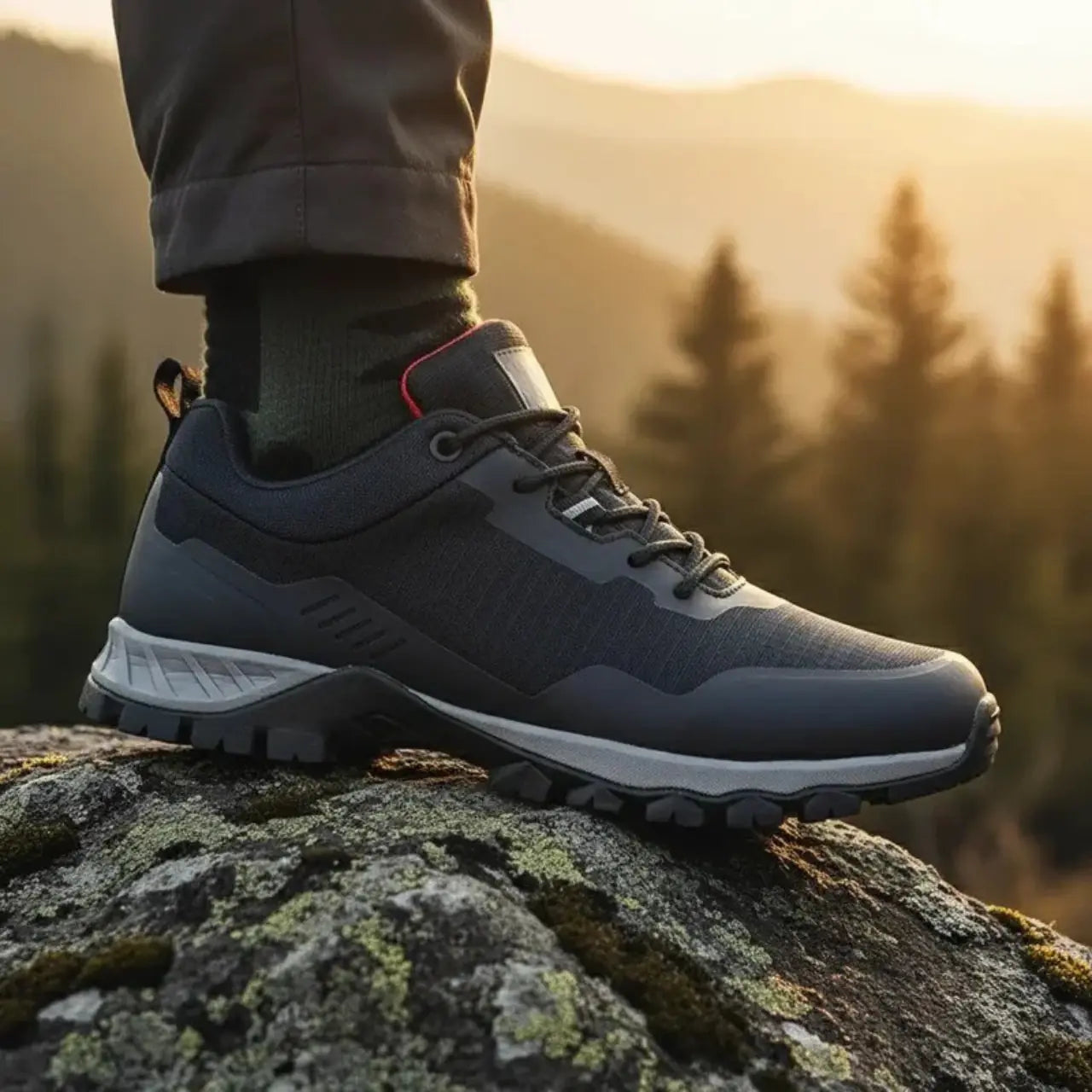 MunaWear - Hiking Shoes - Nexar – Waterproof Men's Hiking Shoes with Anti-Skid Design for Outdoor Adventures - Blue / 46