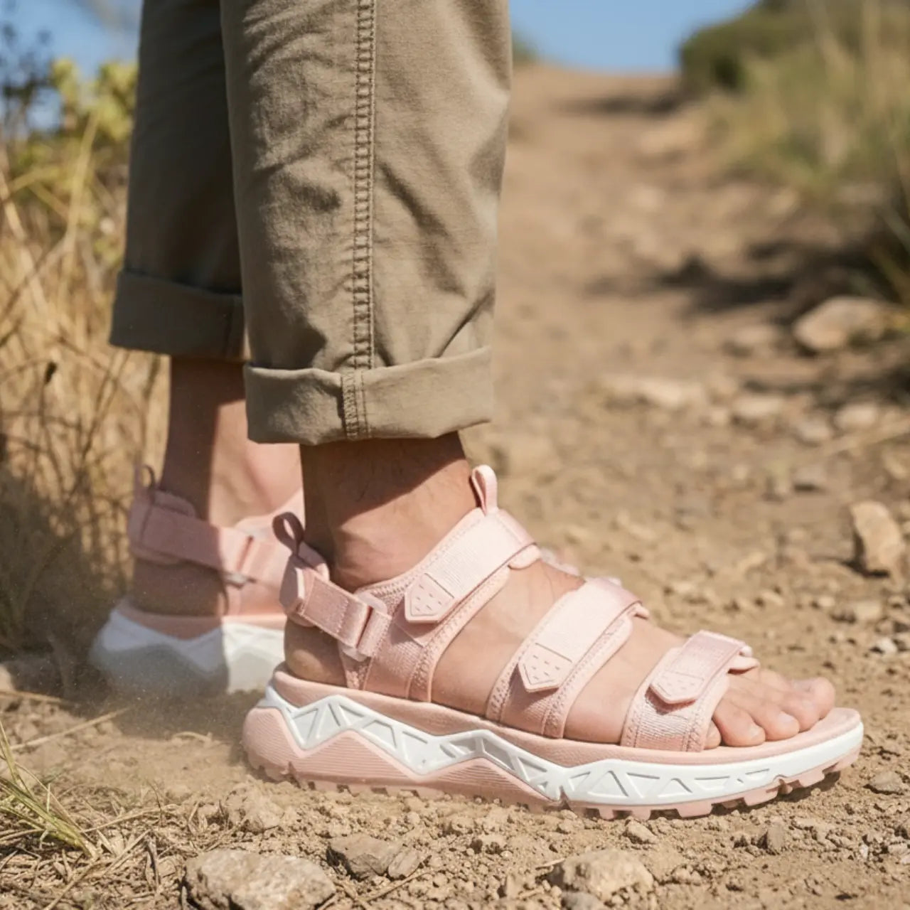 Nexium - Breathable Men's Hiking Shoes With Quick Drying Design For Outdoor Adventures-Pink/White