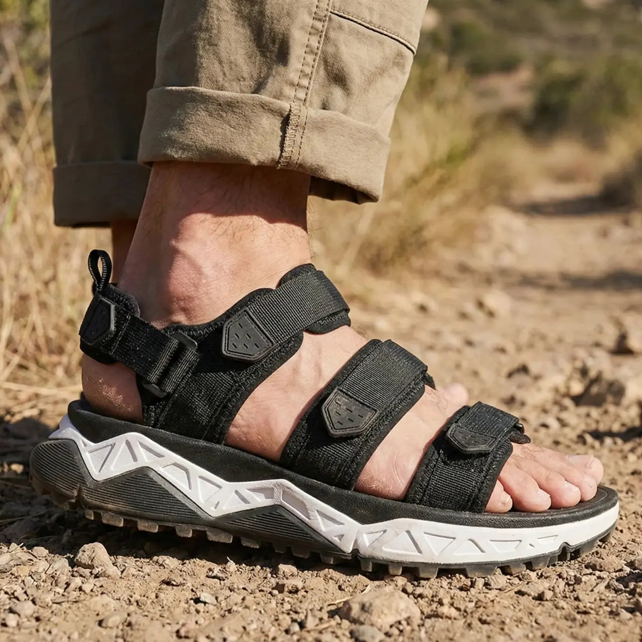 Nexium - Breathable Men's Hiking Shoes With Quick Drying Design For Outdoor Adventures/ Black/White