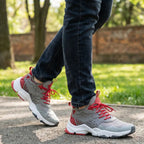 MunaWear - Hiking Shoes - Norvyn – Lightweight Men's Hiking Boots With Breathable Design For Outdoor Adventures - Red