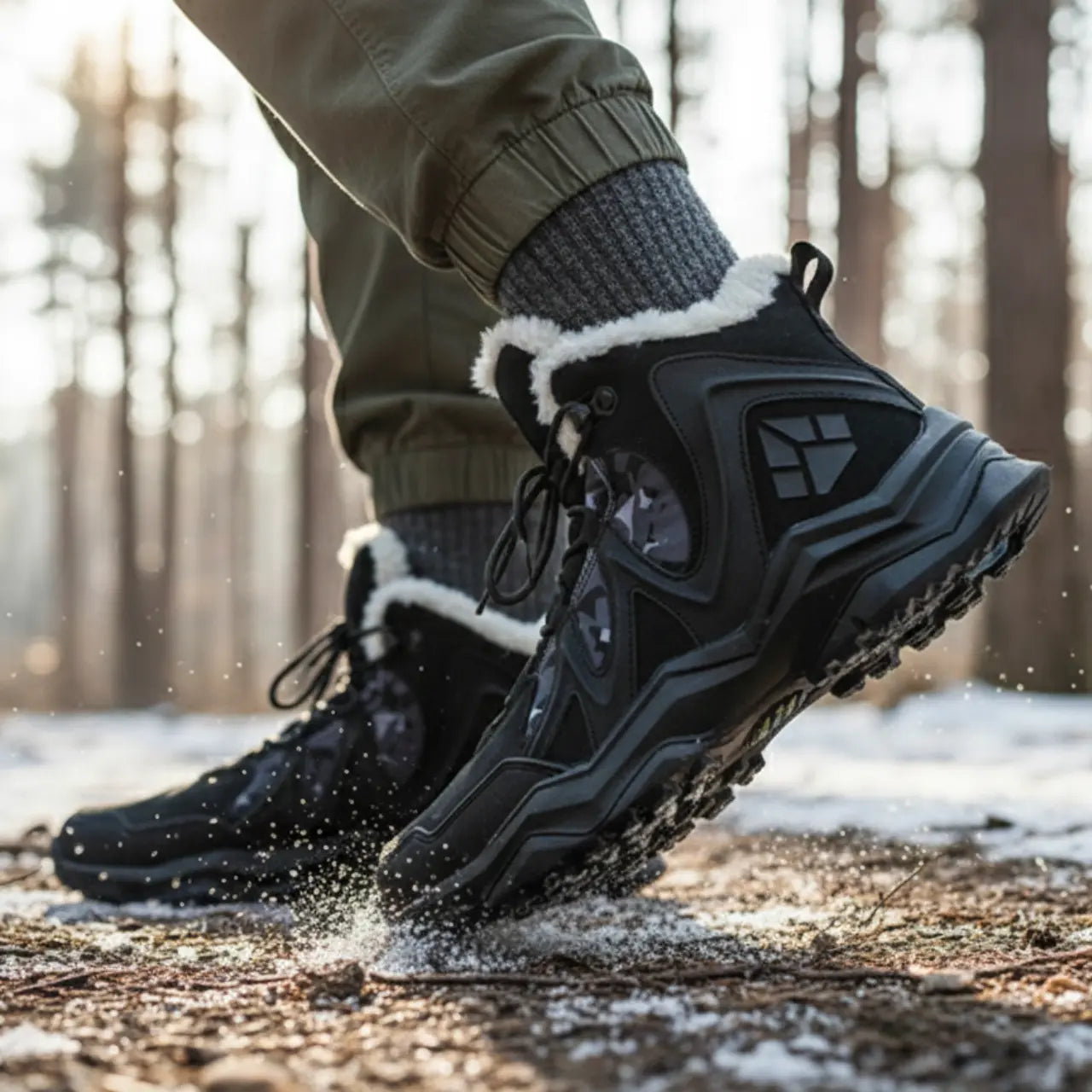 MunaWear - Hiking Shoes - Rowen – Waterproof Men's Hiking Boots with Plush Lining for Winter Adventures - 