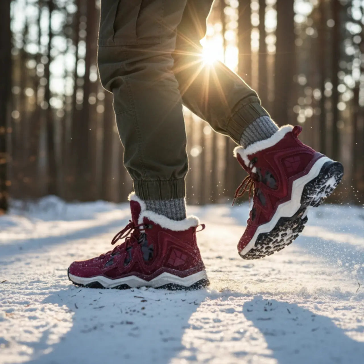 MunaWear - Hiking Shoes - Rowen – Waterproof Men's Hiking Boots with Plush Lining for Winter Adventures - 