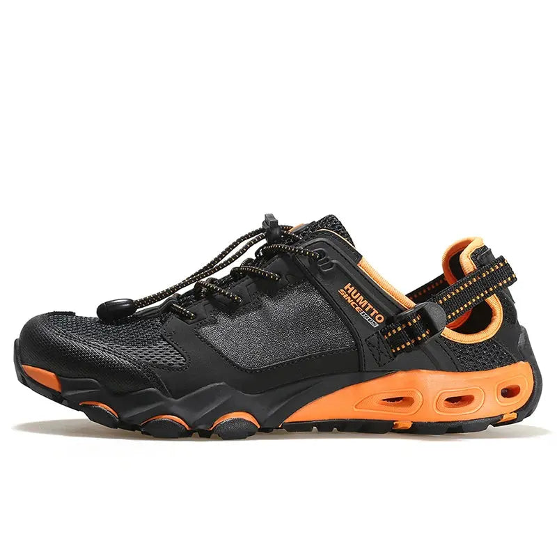 Velin – Best Lightweight Hiking Shoes for Women, Comfortable & Water-Resistant, Ideal for Trekking- Black/Light Orange
