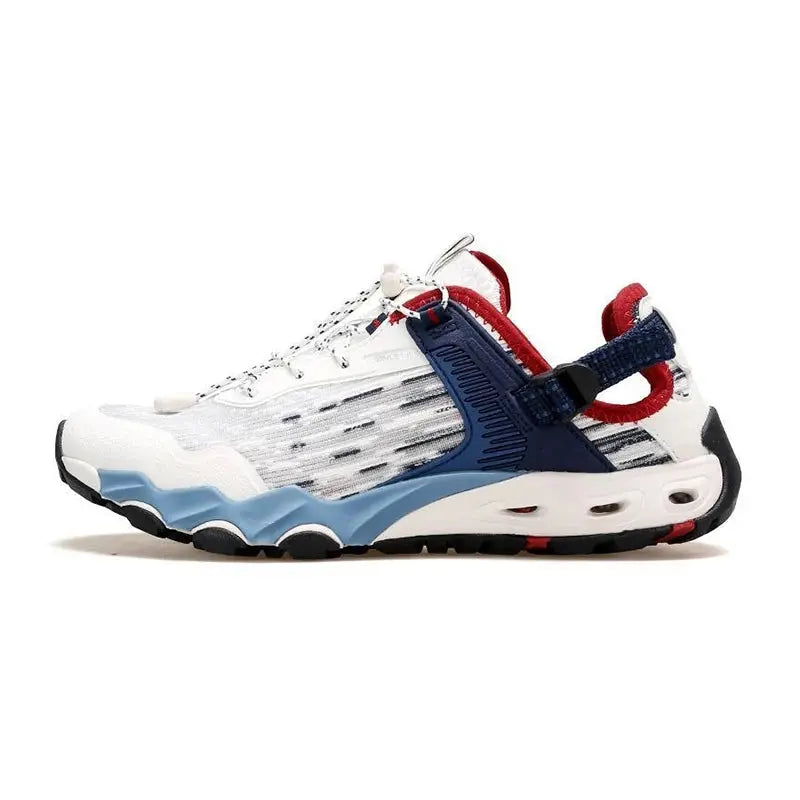 Velin – Best Lightweight Hiking Shoes for Women, Comfortable & Water-Resistant, Ideal for Trekking- White/Blue