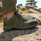 Zypher – Durable Men's Hiking Shoes With Lace-Up Design For Outdoor Adventures - Army Green Lifestyle1