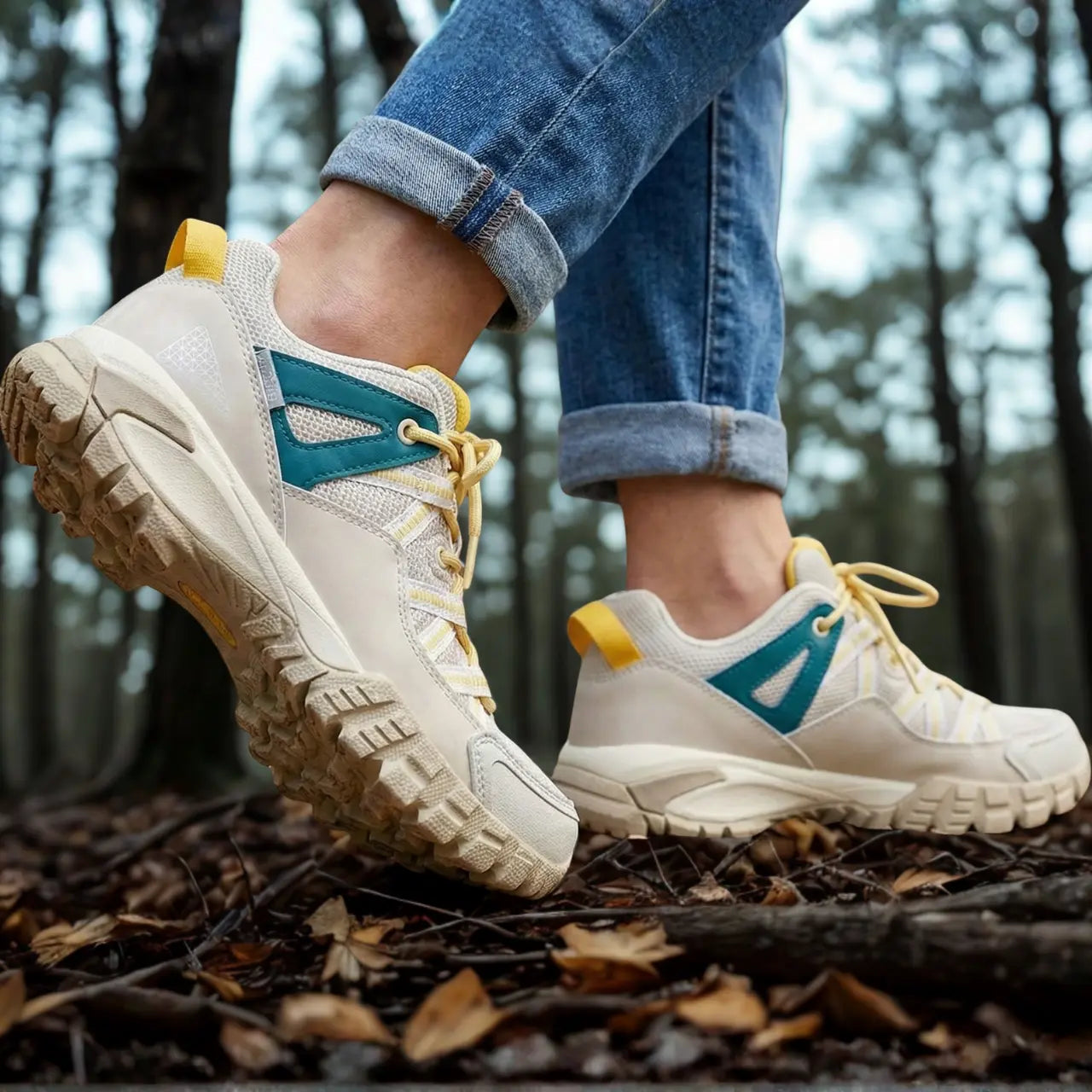 MunaWear - Hiking & Trail Shoes - Ysla – Durable Women's Hiking Shoes with Lace-Up Design for Outdoor Adventures - Beige / 40