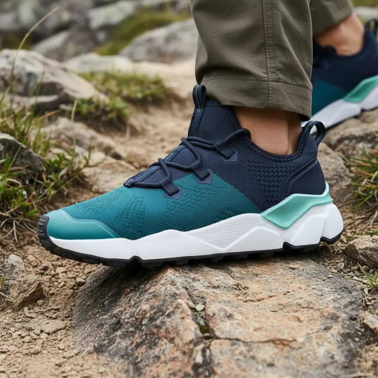 MunaWear - Hiking & Trekking Footwear - Strynx – Lightweight Men's Hiking Boots With Breathable Design For Outdoor Adventures - Blue / 47