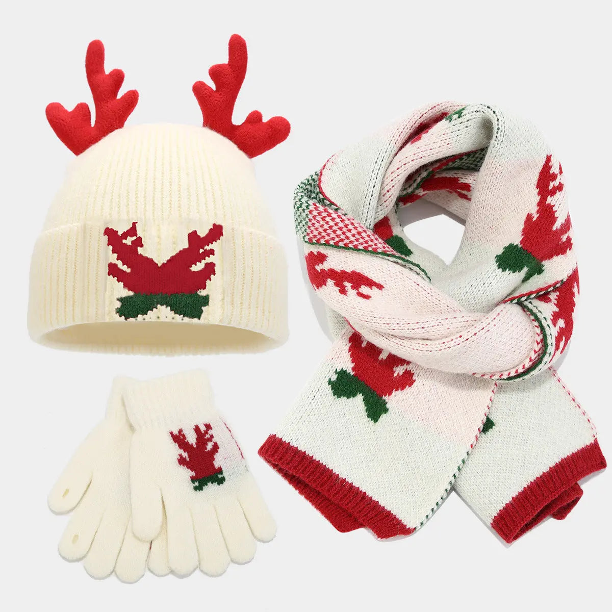 Festive Winter Hat Set With Reindeer Antlers – Perfect for Holiday Gatherings 9