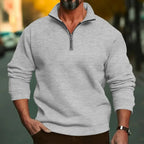 Caden - Casual Men's Hoodie With Half Zip Design For Autumn And Winter Wear 0