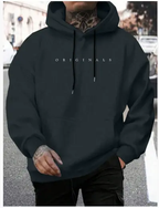 MunaWear - Hoodies - Caden - Modern Men's Hoodie With Embroidered Logo For Casual Wear And Street Style - Dark Gray / 5XL