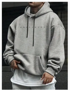 MunaWear - Hoodies - Caden - Modern Men's Hoodie With Embroidered Logo For Casual Wear And Street Style - Gray / 5XL