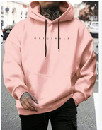 MunaWear - Hoodies - Caden - Modern Men's Hoodie With Embroidered Logo For Casual Wear And Street Style - Pink / 5XL