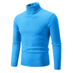 MunaWear - Hoodies & Sweatshirts - Ash – Men's Turtleneck Cashmere Sweater for Warmth & Style, Perfect Winter Essential - Light Blue