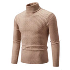 MunaWear - Hoodies & Sweatshirts - Ash – Men's Turtleneck Cashmere Sweater for Warmth & Style, Perfect Winter Essential - Light Brown 