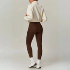 MunaWear - Hoodies & Sweatshirts - Aspen – Cropped Gilet with High Collar, Zipper Closure, and Side Pockets in Soft Polar Fleece - 