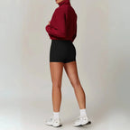 MunaWear - Hoodies & Sweatshirts - Aspen – Cropped Gilet with High Collar, Zipper Closure, and Side Pockets in Soft Polar Fleece - 