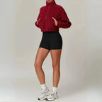 MunaWear - Hoodies & Sweatshirts - Aspen – Cropped Gilet with High Collar, Zipper Closure, and Side Pockets in Soft Polar Fleece - 