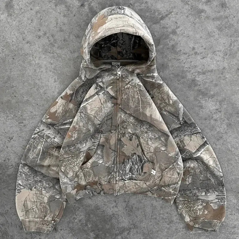 Ethan - Oversized Camo Zip-Up Hoodie for Men, Stylish & Comfortable Streetwear, Size S-XL 1