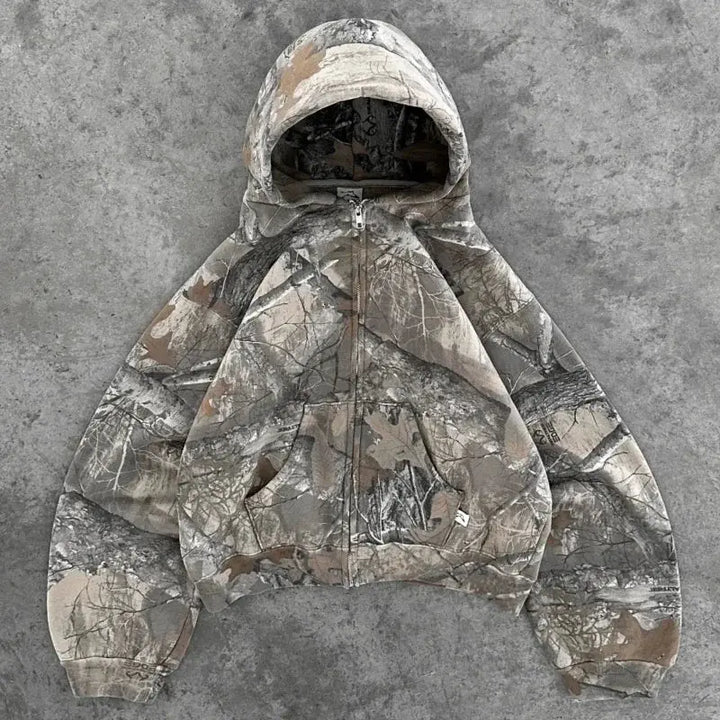Ethan - Oversized Camo Zip-Up Hoodie for Men, Stylish & Comfortable Streetwear, Size S-XL 1