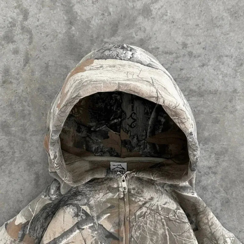 Ethan - Oversized Camo Zip-Up Hoodie for Men, Stylish & Comfortable Streetwear, Size S-XL 3