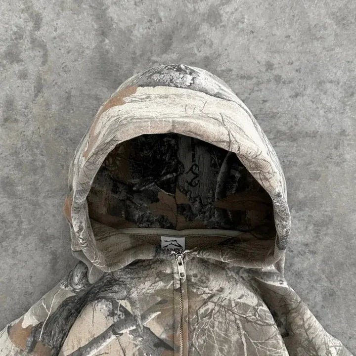 Ethan - Oversized Camo Zip-Up Hoodie for Men, Stylish & Comfortable Streetwear, Size S-XL 3