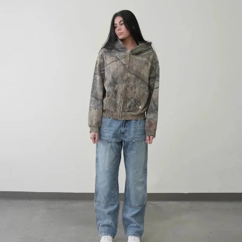Ethan - Oversized Camo Zip-Up Hoodie for Men, Stylish & Comfortable Streetwear, Size S-XL 6