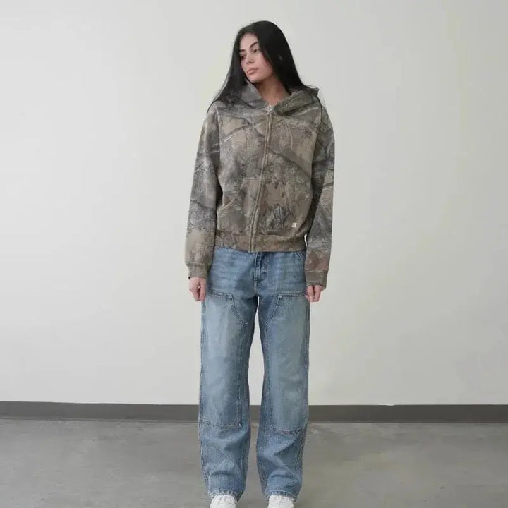 Ethan - Oversized Camo Zip-Up Hoodie for Men, Stylish & Comfortable Streetwear, Size S-XL 6