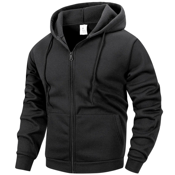 MunaWear  Hoodies & Sweatshirts  Ethan – Casual Zip-Up Hoodie for Men, Comfortable & Versatile for Autumn and Winter  black-L