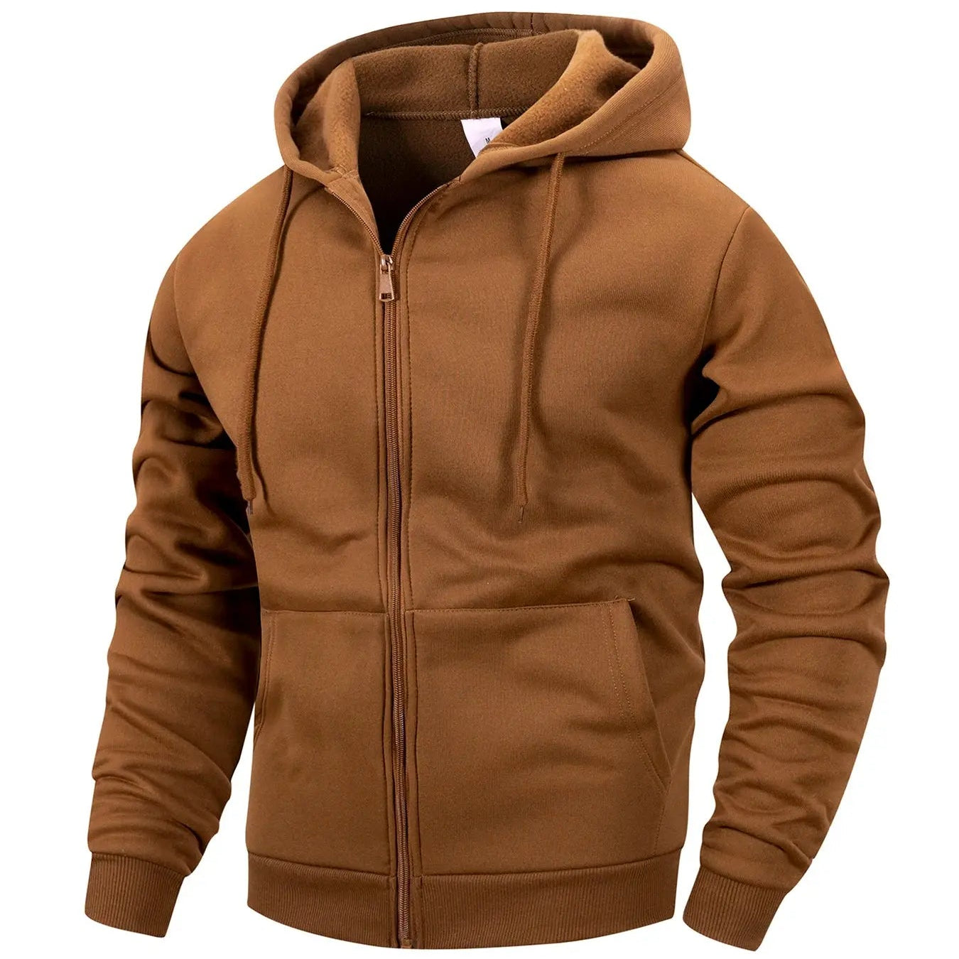 MunaWear  Hoodies & Sweatshirts  Ethan – Casual Zip-Up Hoodie for Men, Comfortable & Versatile for Autumn and Winter  brown-XL