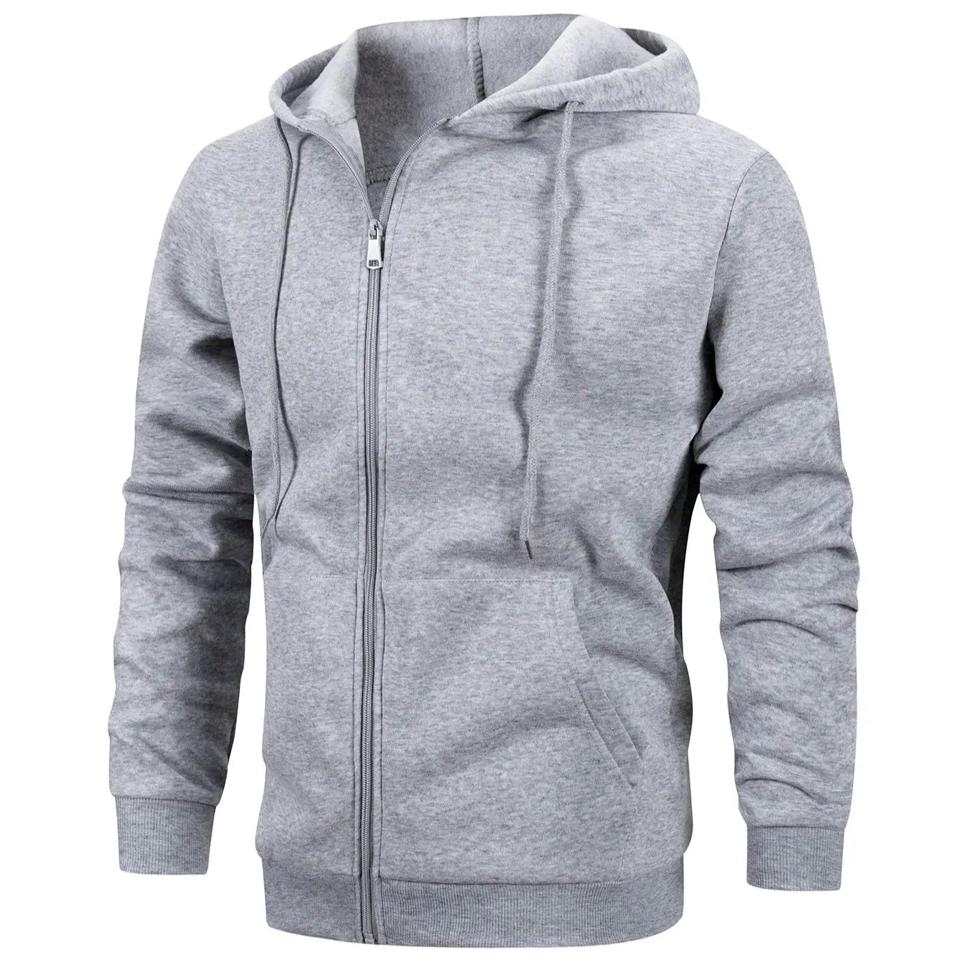 MunaWear  Hoodies & Sweatshirts  Ethan – Casual Zip-Up Hoodie for Men, Comfortable & Versatile for Autumn and Winter  light-gray-L
