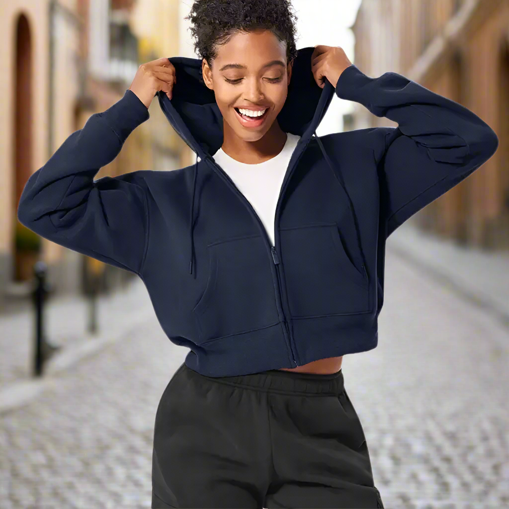 MunaWear - Hoodies & Sweatshirts - Sage – Soft Fabric Zipper Hoodie with Adjustable Hood and Kangaroo Pocket for Women - 