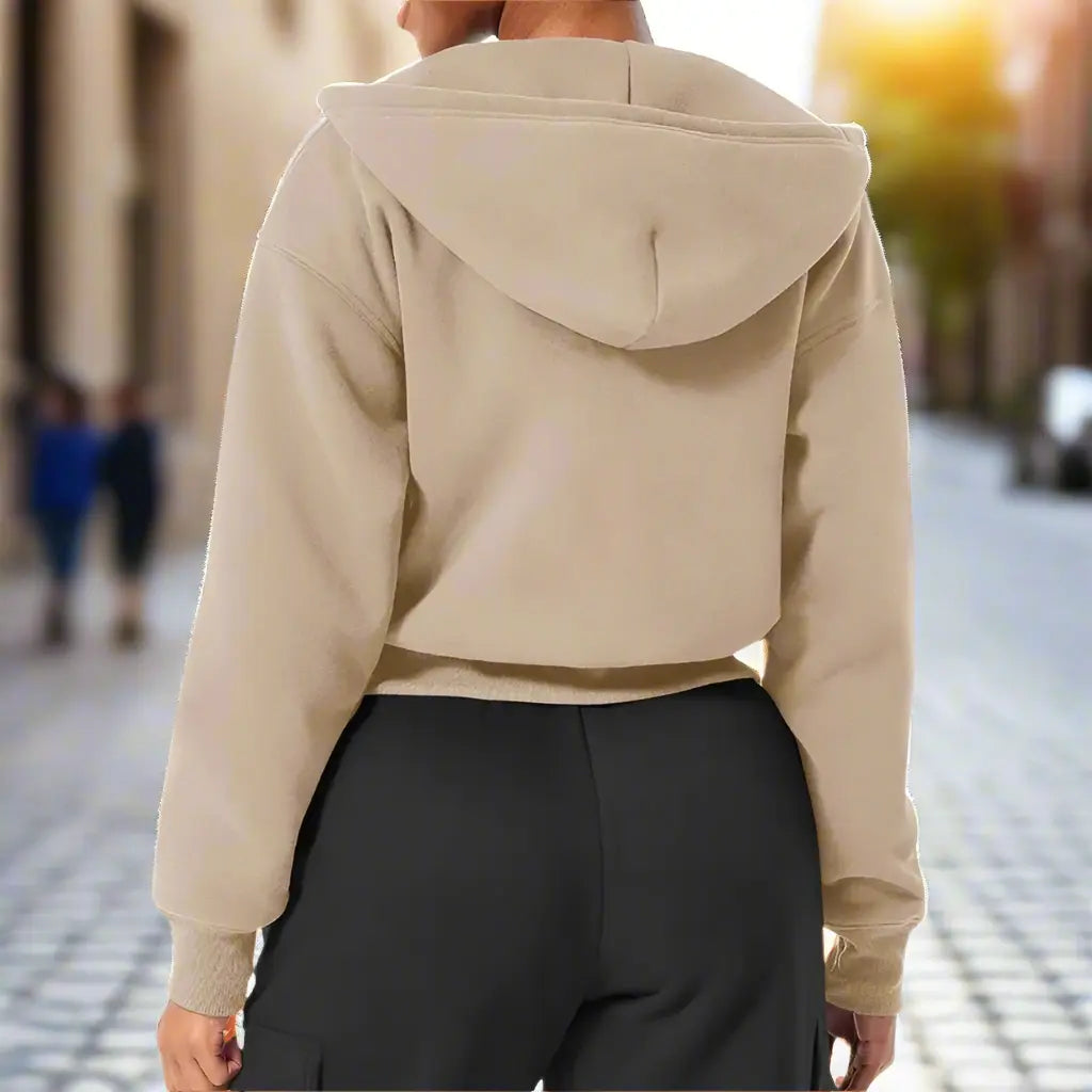 MunaWear - Hoodies & Sweatshirts - Sage – Soft Fabric Zipper Hoodie with Adjustable Hood and Kangaroo Pocket for Women - 