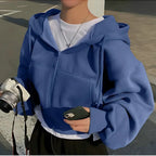 Sage – Soft Fabric Zipper Hoodie with Adjustable Hood and Kangaroo Pocket for Women