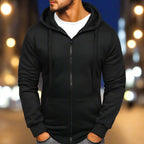 MunaWear - Hoodies & Sweatshirts - Steele – Slim Fit Long Sleeve Zipper Hoodie for Men, Stylish Autumn Essential - 