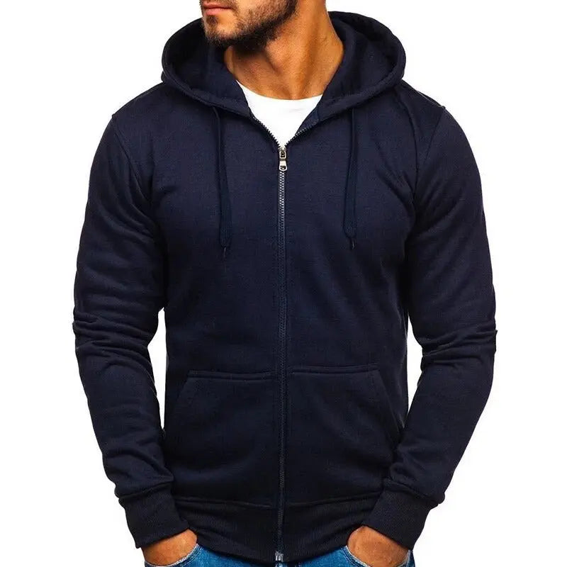 MunaWear - Hoodies & Sweatshirts - Steele – Slim Fit Long Sleeve Zipper Hoodie for Men, Stylish Autumn Essential - 