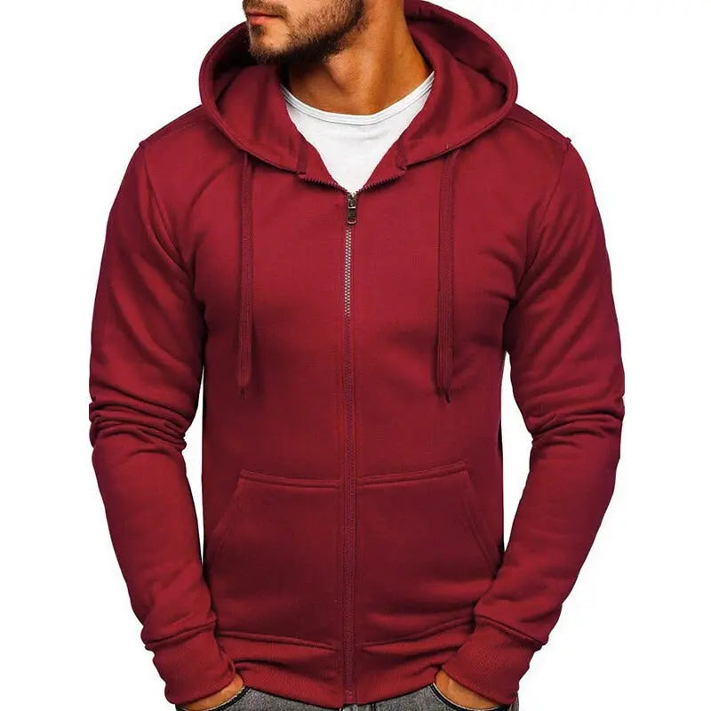 MunaWear - Hoodies & Sweatshirts - Steele – Slim Fit Long Sleeve Zipper Hoodie for Men, Stylish Autumn Essential - 