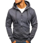 MunaWear - Hoodies & Sweatshirts - Steele – Slim Fit Long Sleeve Zipper Hoodie for Men, Stylish Autumn Essential - 