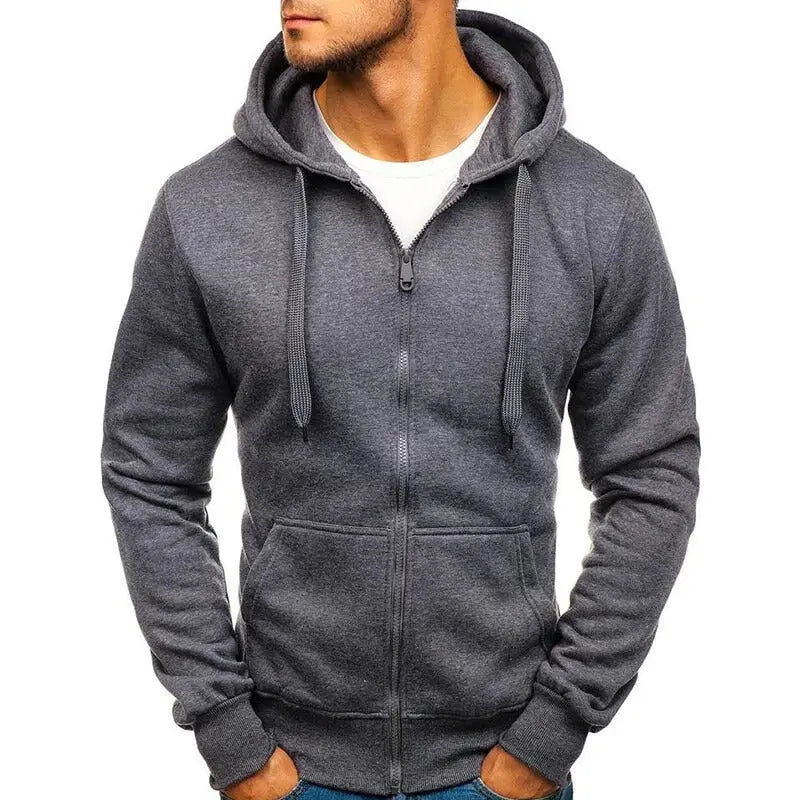 MunaWear - Hoodies & Sweatshirts - Steele – Slim Fit Long Sleeve Zipper Hoodie for Men, Stylish Autumn Essential - 
