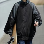 MunaWear - Hoodies & Sweatshirts - Trion - Lightweight Hip Hop Varsity Jacket with Unique Patchwork Design for Men and Women - Black