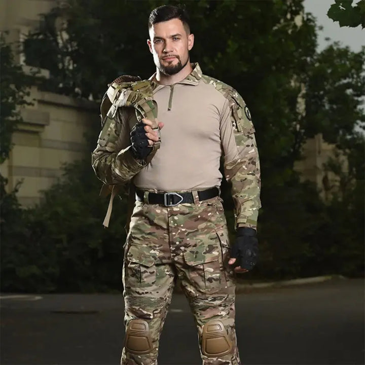 MunaWear - Hunting Clothing - Griffin – Tactical Hunting Shirt and Camo Pants Set, Waterproof & Quick-Drying for Outdoor Training - 