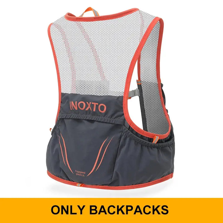 MunaWear  Hydration Packs  Ethan – Ultra-Lightweight Running Hydration Vest with 2L Capacity & Dual 450ml Kettles for Trail Running  Dark-Gray-Orange