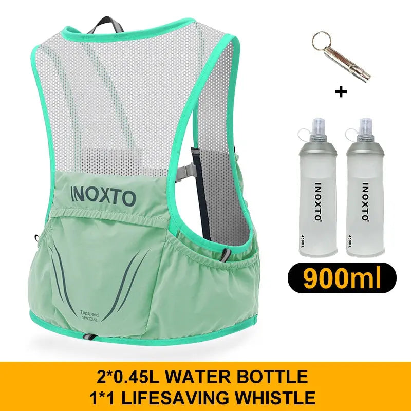 MunaWear  Hydration Packs  Ethan – Ultra-Lightweight Running Hydration Vest with 2L Capacity & Dual 450ml Kettles for Trail Running  Green-450