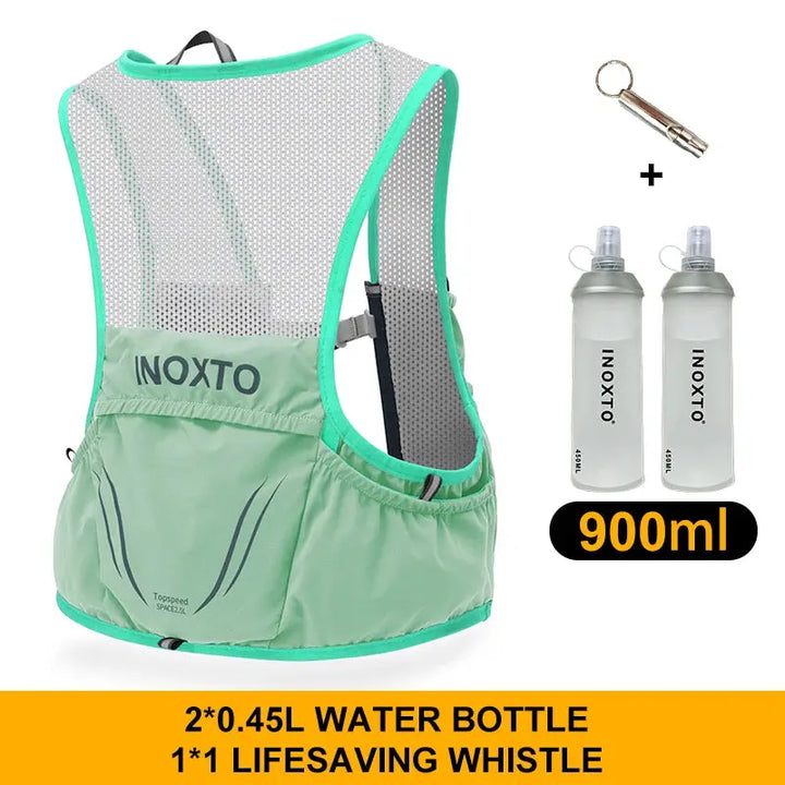 MunaWear  Hydration Packs  Ethan – Ultra-Lightweight Running Hydration Vest with 2L Capacity & Dual 450ml Kettles for Trail Running  Green-450