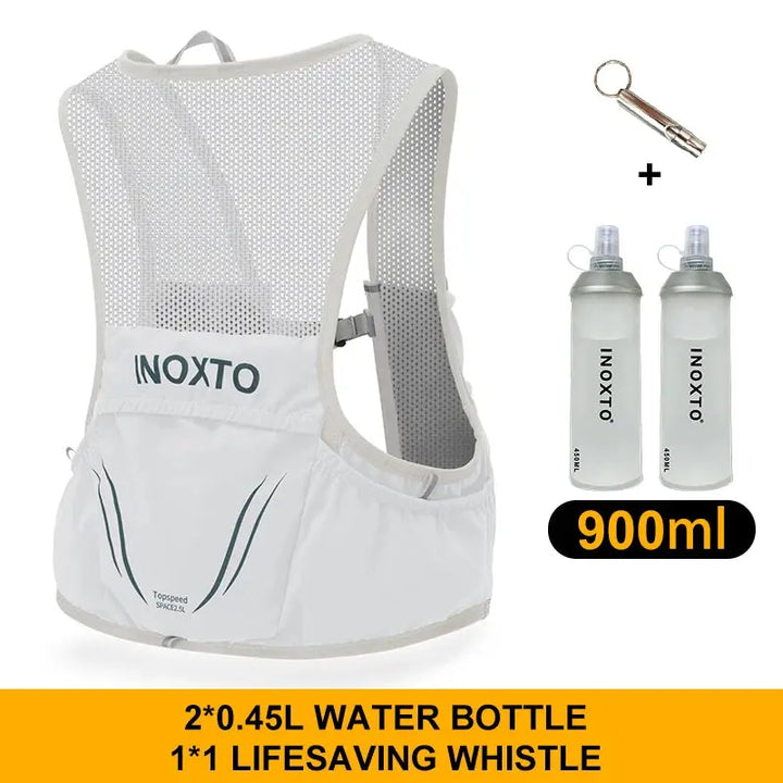 MunaWear  Hydration Packs  Ethan – Ultra-Lightweight Running Hydration Vest with 2L Capacity & Dual 450ml Kettles for Trail Running  Light-Gray-Green-450
