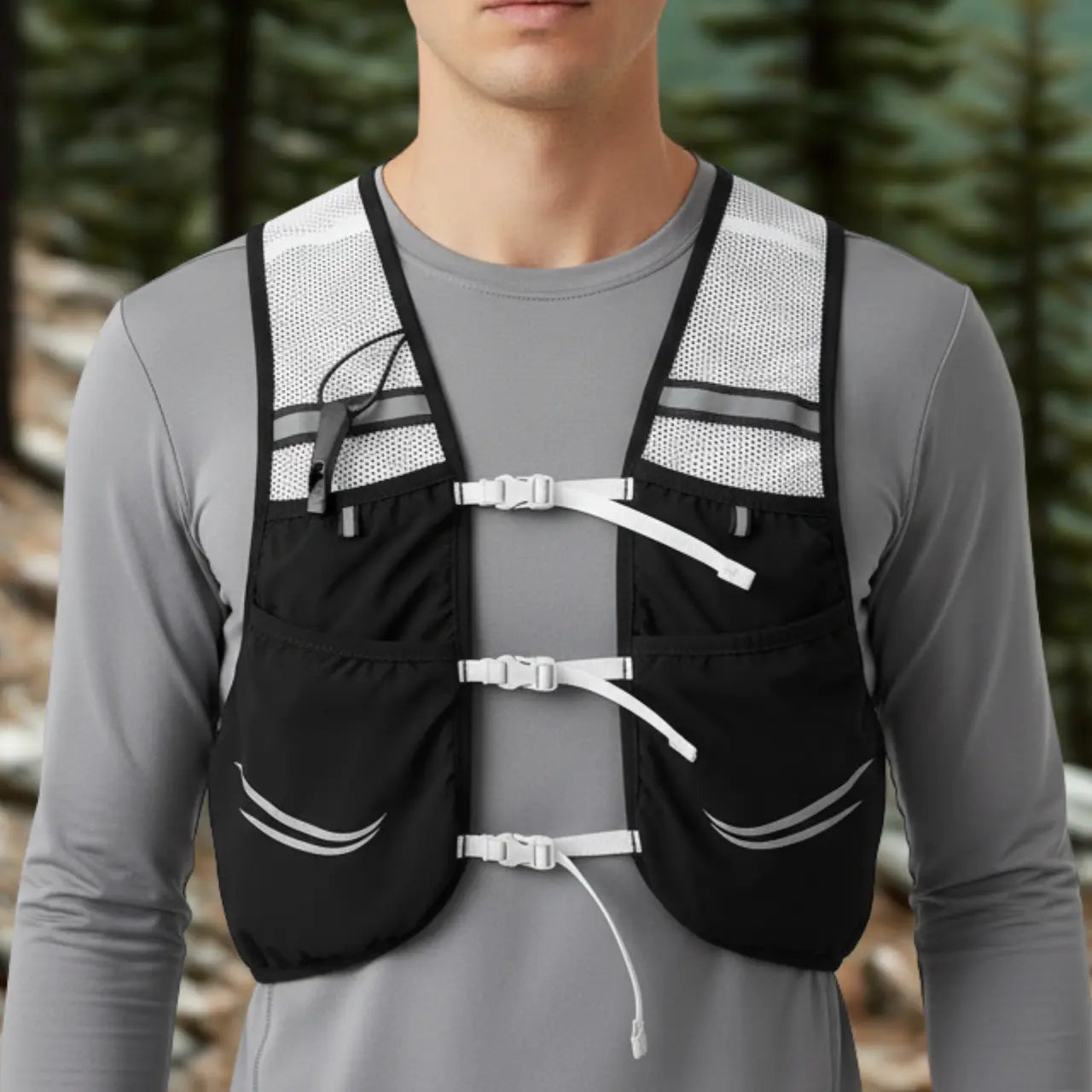 MunaWear - Hydration Vests - Soren - Ultralight Hydration Pack for Trail Running, Cycling & Hiking for Men and Women - Black / One-size