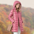 MunaWear - Jackets - Amarie – Cozy Women's Rain Jacket With Modern Hood For Stylish Winter Wear - Pink / 5XL