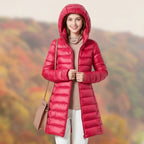 MunaWear - Jackets - Amarie – Cozy Women's Rain Jacket With Modern Hood For Stylish Winter Wear - Red / 5XL