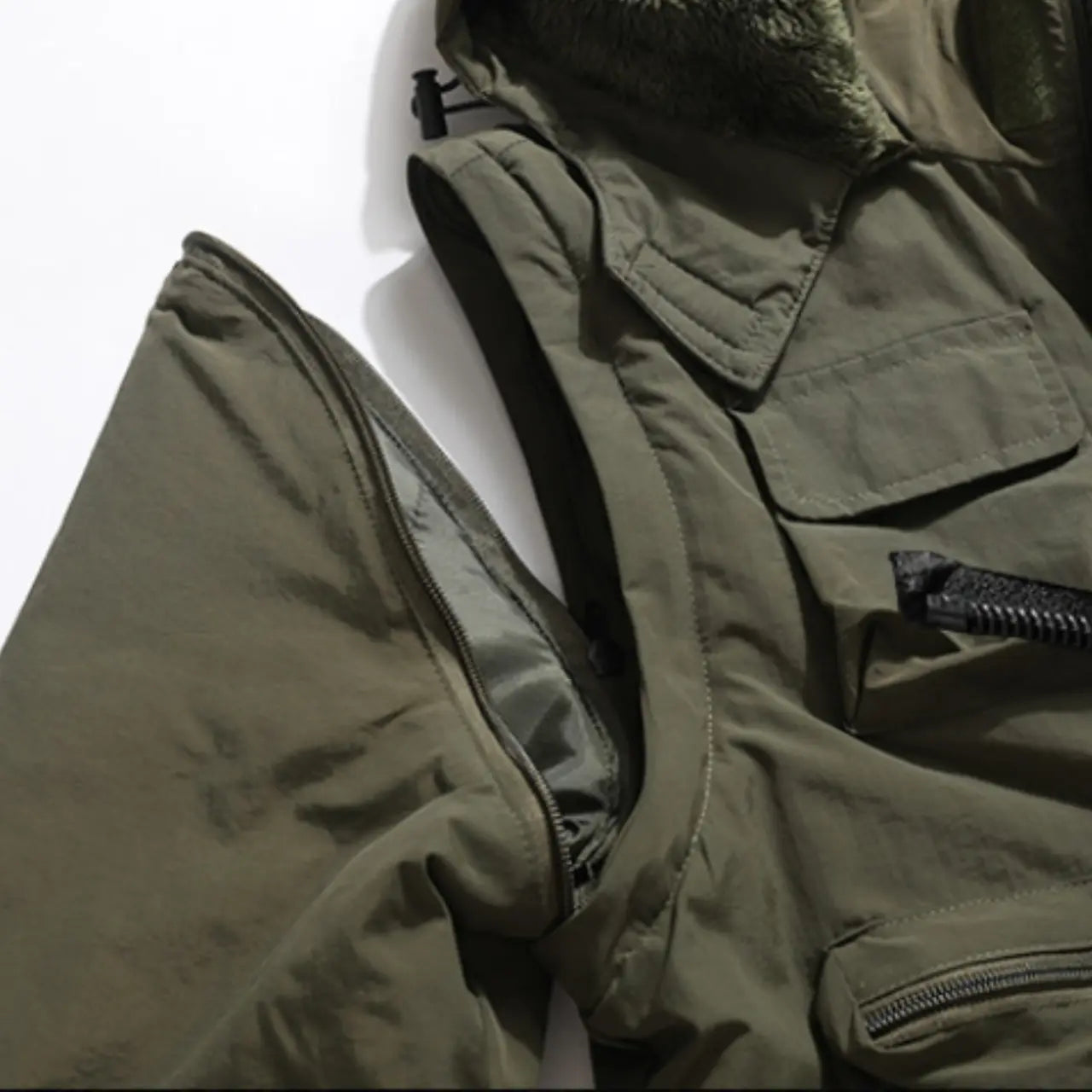 MunaWear - Jackets - Brooks – Detachable Windproof Hooded Jacket with Multi-Pocket Design for Outdoor Activities - 