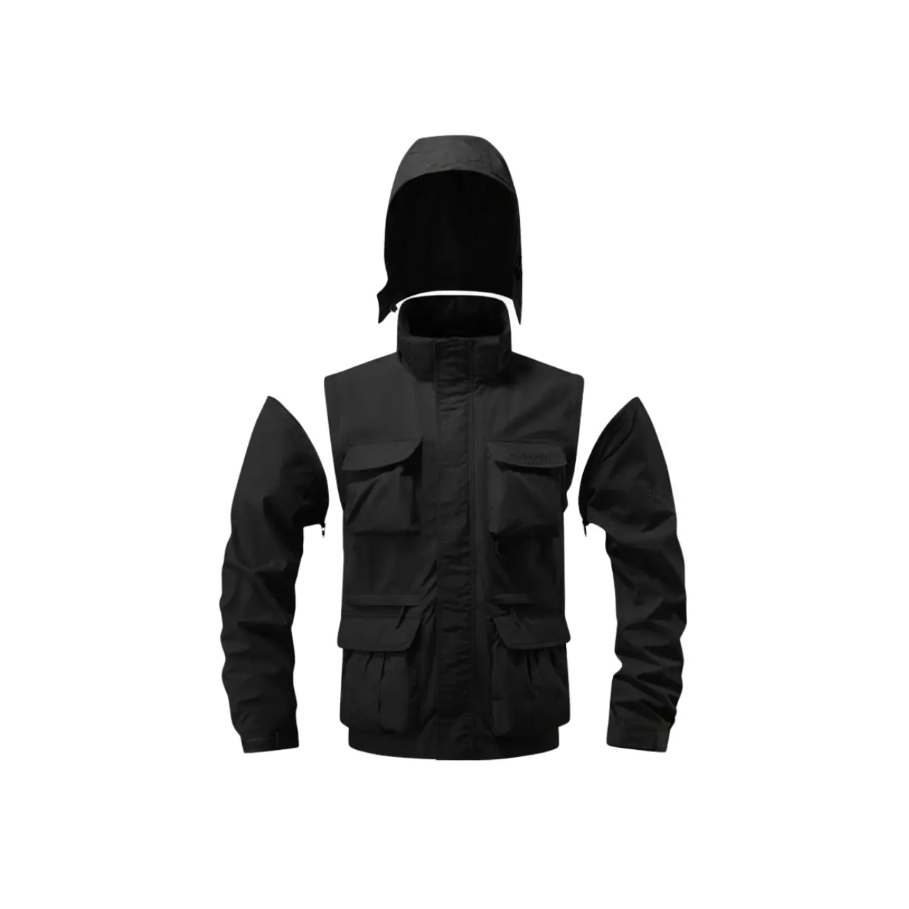 MunaWear - Jackets - Brooks – Detachable Windproof Hooded Jacket with Multi-Pocket Design for Outdoor Activities - 