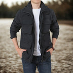 MunaWear - Jackets - Brooks – Detachable Windproof Hooded Jacket with Multi-Pocket Design for Outdoor Activities - Black / 5XL